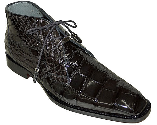 Belvedere Marte Black & Gray Alligator Leather Oxford