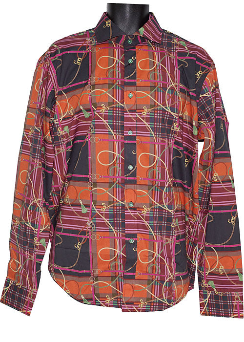 Cigar Fashion Shirt #M1851 Fuschia Fuschia / XL Cigar Fashion Shirt #M1851 Fuschia Fuschia / XL