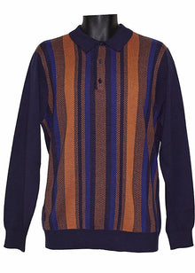 Load image into Gallery viewer, Cigar 3-Button Polo Sweater # P603 Navy