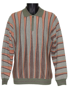 Load image into Gallery viewer, Cigar Zipper Polo Sweater # P604 Sage
