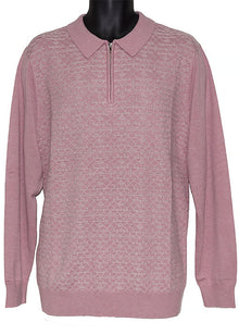 Load image into Gallery viewer, Cigar Zipper Polo Sweater # P611 Dusty Rose