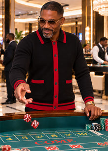 Load image into Gallery viewer, Cigar Button-Down Sweater # KS655 Black
