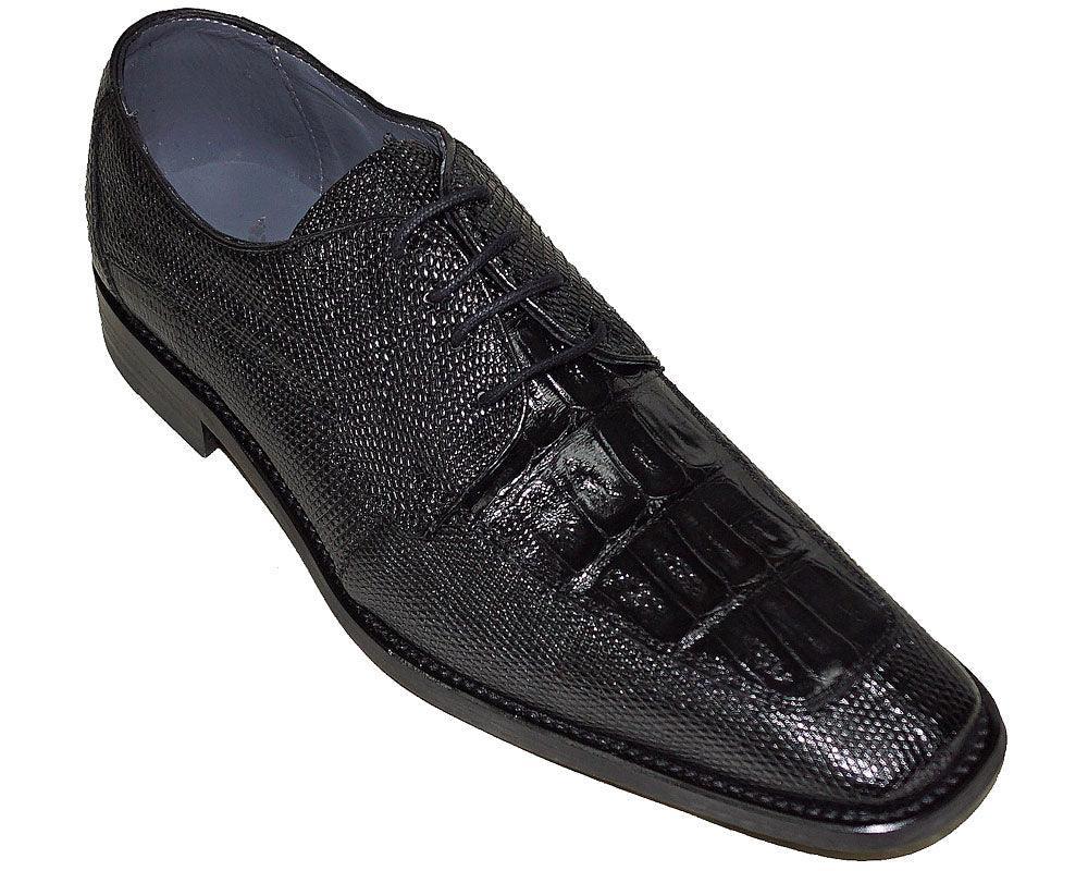 X David Widtown Vero Cuoi Beutiful Black Shoe Genuine Caiman, Crocodile & Lizard Marco Di Milano Lacio Black Caiman Crocodile Dress Shoes  main image 3