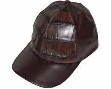 Load image into Gallery viewer, Fennix Large Blocks Alligator/Soft Nappa Leather Caps - Alligator World