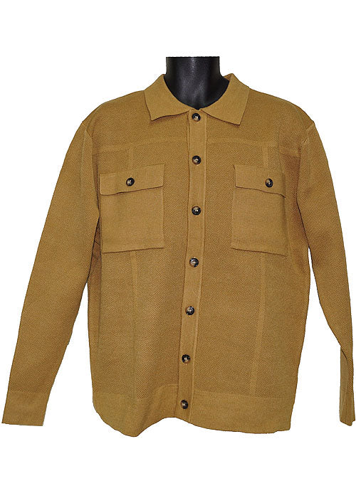 Lanzino Sweater Jacket SW077 Tan