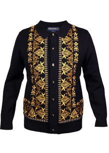 Load image into Gallery viewer, Prestige Button-Down Sweater/Jacket # SW6503 Black