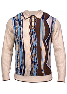 Load image into Gallery viewer, Prestige 3-Button Polo Sweater # SW6552 Cream