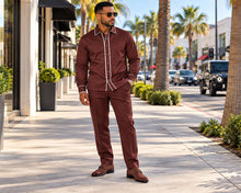 Load image into Gallery viewer, Prestige Casual Shirt/Pants Set # CSL6680 Brown/Brick