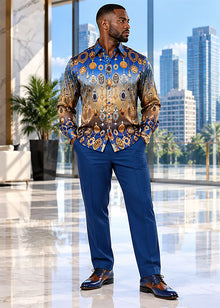 Load image into Gallery viewer, Prestige Silky Feel Fashion Shirt # PR6640 Royal