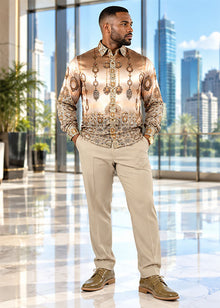 Load image into Gallery viewer, Prestige Silky Feel Fashion Shirt # PR6642 Sand