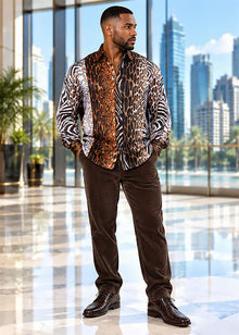 Load image into Gallery viewer, Prestige Silky Feel Fashion Shirt # PR6650 Brown