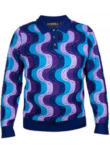 Load image into Gallery viewer, Prestige 3-Button Polo Sweater # SW6516 Navy