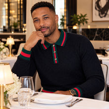 Load image into Gallery viewer, Prestige 3-Button Polo Sweater # SW6520 Black
