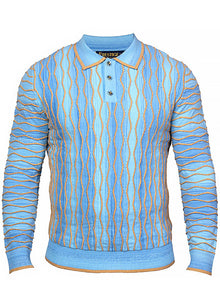 Load image into Gallery viewer, Prestige 3-Button Polo Sweater # SW6522 Blue