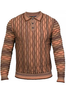 Load image into Gallery viewer, Prestige 3-Button Polo Sweater # SW6522 Brown