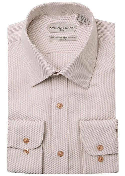 Steven Land Dress Shirt #2500 Golden Brown Golden Brown / 18.5 36/37 Steven Land Dress Shirt #2500 Golden Brown Golden Brown / 18.5 36/37