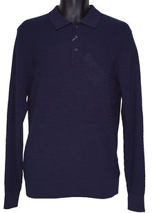 Load image into Gallery viewer, Tulliano Silk Blend 3-Button Polo Sweater 'Pinto' Navy