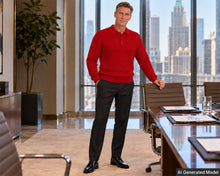 Load image into Gallery viewer, Tulliano Silk Blend 3-Button Polo Sweater 'Pinto' Red