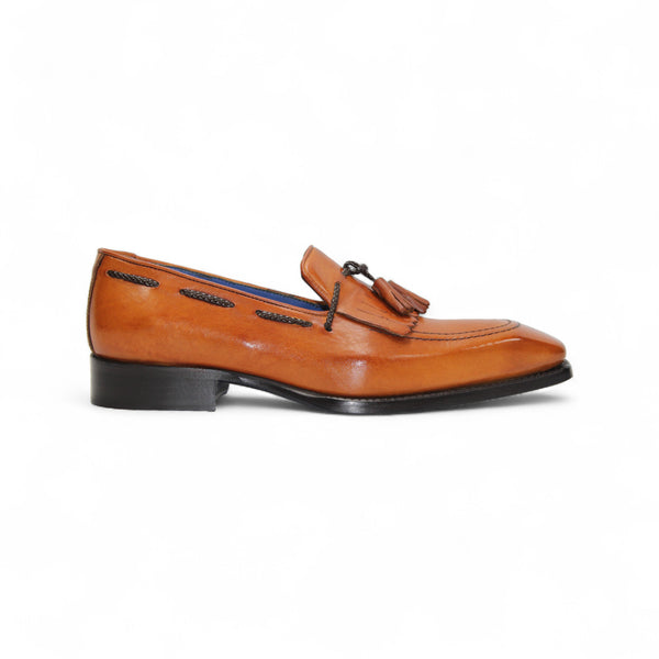 EMILIO FRANCO Tommaso Gold Calf-Skin Leather Loafers