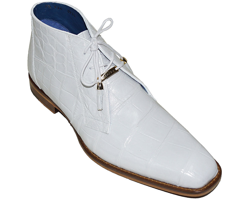 Belvedere Alligator Boots 'Stefano' A White / 11
