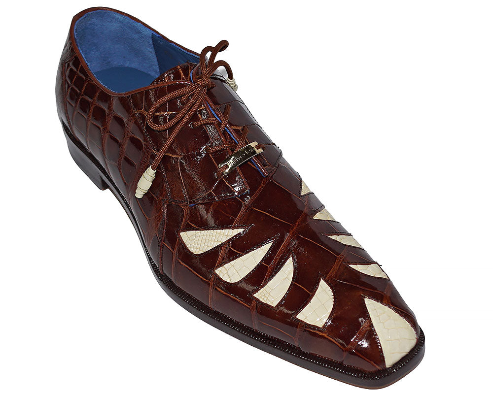 Belvedere Alligator Lace-Up Shoes 'Simon' Red/White / 10
