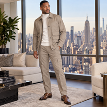Load image into Gallery viewer, Lanzino Jacket/Pants Set # JK146 Beige
