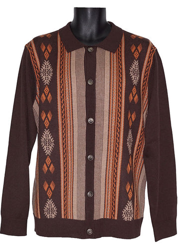 Cigar Button-Down Sweater/Jacket # KS532 Brown