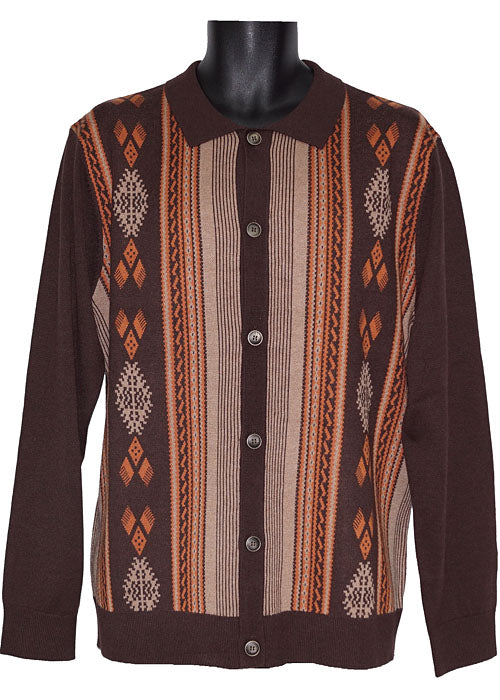 Cigar Button-Down Sweater/Jacket # KS532 Brown