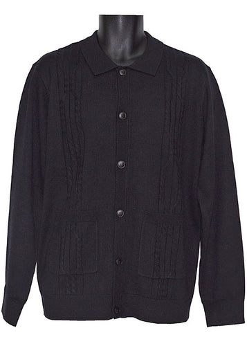 Cigar Button-Down Sweater/Jacket # KS536 Black