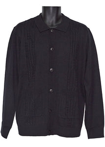 Cigar Button-Down Sweater/Jacket # KS536 Black