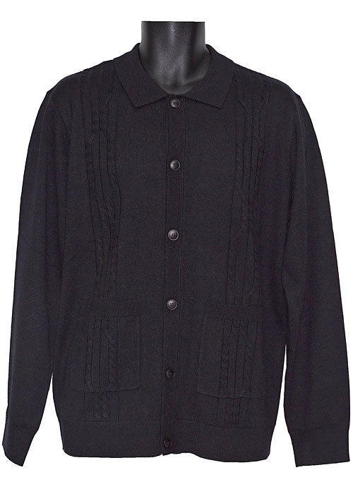 Cigar Button-Down Sweater/Jacket # KS536 Black