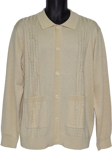 Cigar Button-Down Sweater/Jacket # KS536 Cream