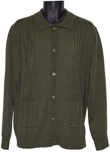 Cigar Button-Down Sweater/Jacket # KS536 Olive