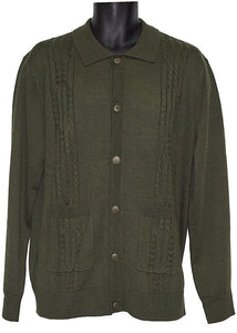 Cigar Button-Down Sweater/Jacket # KS536 Olive