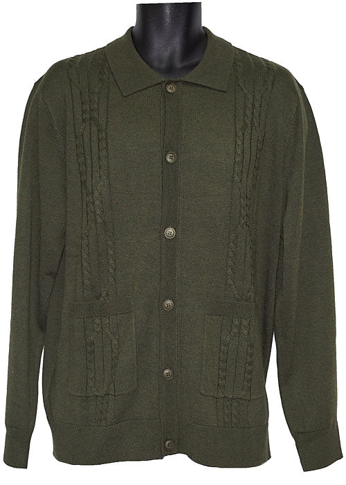 Cigar Button-Down Sweater/Jacket # KS536 Olive