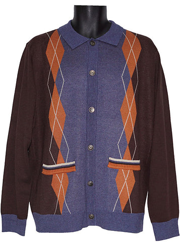 Cigar Button-Down Sweater/Jacket # KS537 Brown
