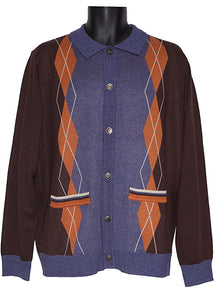 Cigar Button-Down Sweater/Jacket # KS537 Brown