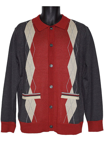 Cigar Button-Down Sweater/Jacket # KS537 Charcoal