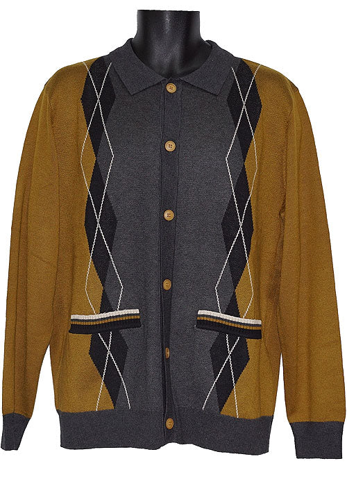 Cigar Button-Down Sweater/Jacket # KS537 Dijon
