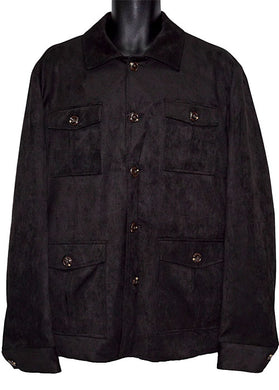 Cigar Ultra-Suede Jacket/Pants Set # CJP744 Black