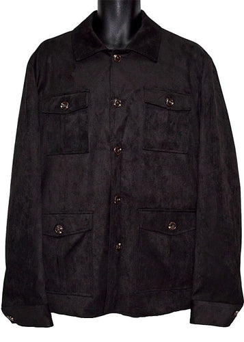 Cigar Ultra-Suede Jacket/Pants Set # CJP744 Black