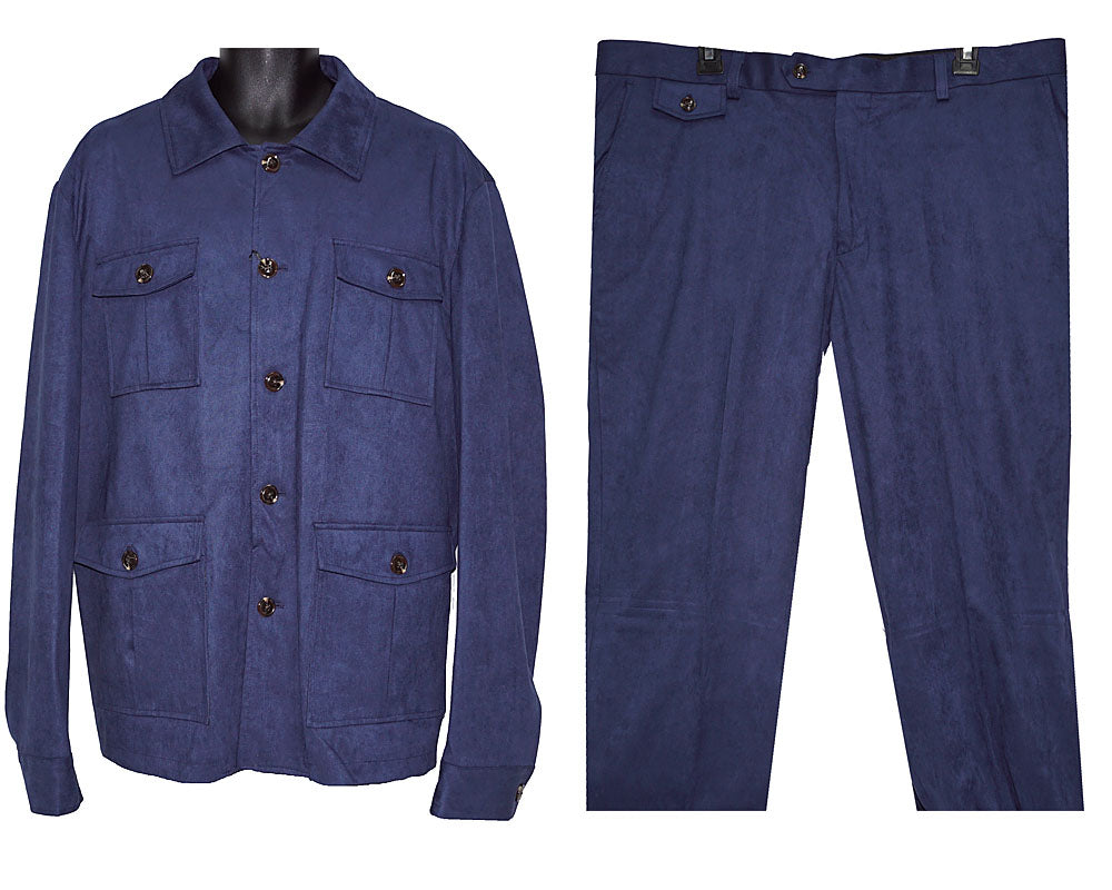 Cigar Ultra-Suede Jacket/Pants Set # CJP744 Navy