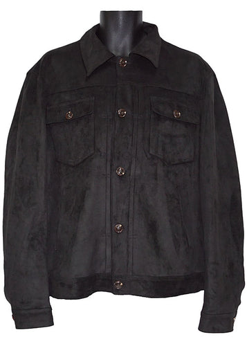 Cigar Ultra-Suede Button-Down Jacket # BRX707 Black