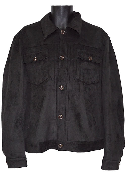 Cigar Ultra-Suede Button-Down Jacket # BRX707 Black