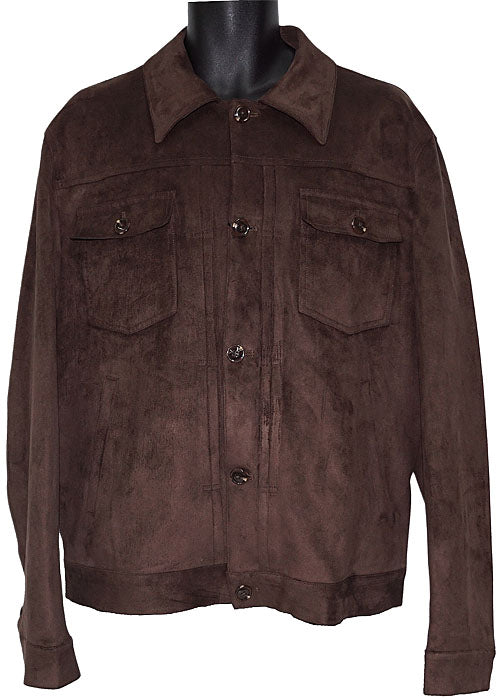 Cigar Ultra-Suede Button-Down Jacket # BRX707 Brown