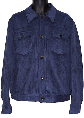 Cigar Ultra-Suede Button-Down Jacket # BRX707 Royal