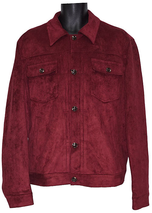 Cigar Ultra-Suede Button-Down Jacket # BRX707 Wine