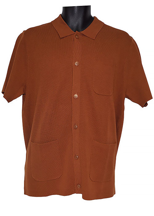 Cigar Button-Down Shirt # KS1702 Rust (Clay)