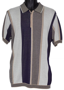 Load image into Gallery viewer, Cigar Zipper Polo Shirt # PJ1621 Navy
