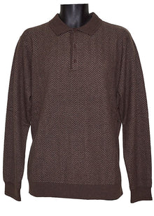 Load image into Gallery viewer, Cigar 3-Button Polo Sweater # P601 Brown
